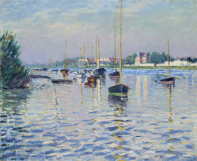 Boats at Anchor on the Seine in Argenteuil - Gustave Caillebotte