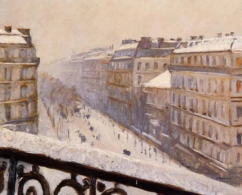 Reproduction du tableau « Boulevard Haussmann, effet de neige - Gustave Caillebotte » par Alpha Reproduction en peinture à l’huile