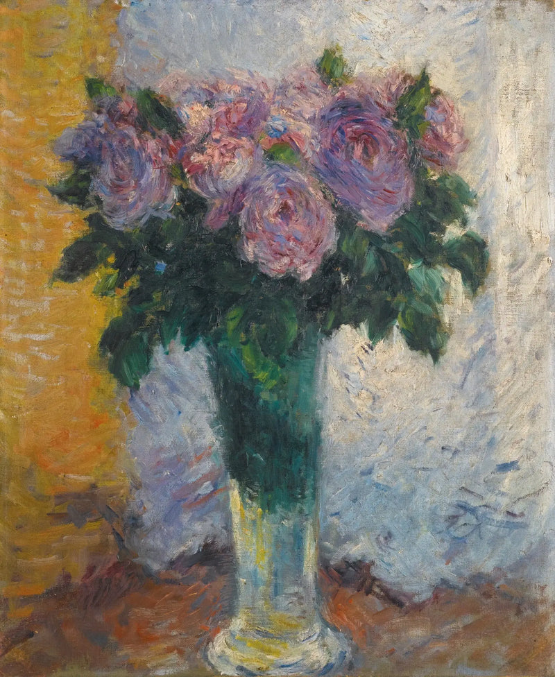 Roses in a vase - Gustave Caillebotte