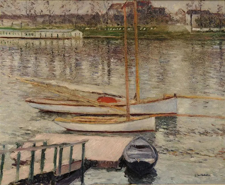 Sailing Boats at Anchor on the Seine, in Argenteuil - Gustave Caillebotte