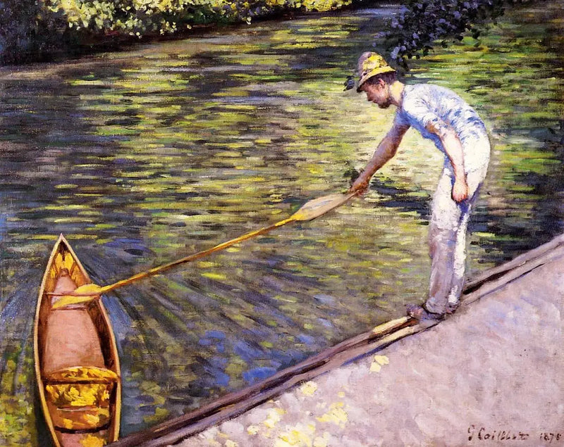 Rowing boatman on the scull - Gustave Caillebotte