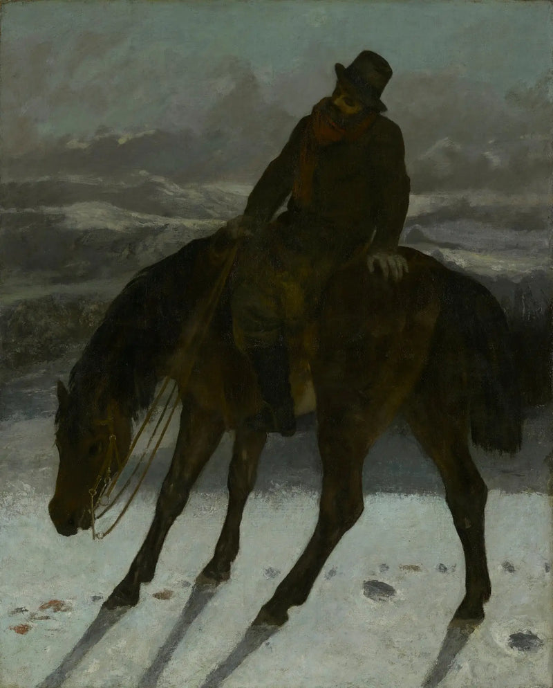 Horseback Hunter Re-Tracking the Trail - Gustave Courbet