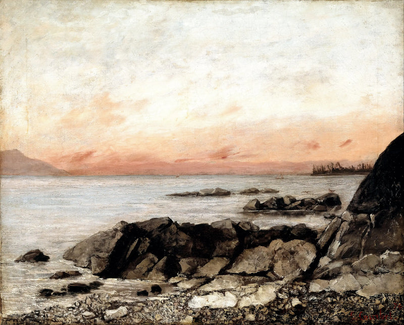 Lake Geneva at Sunset - Gustave Courbet