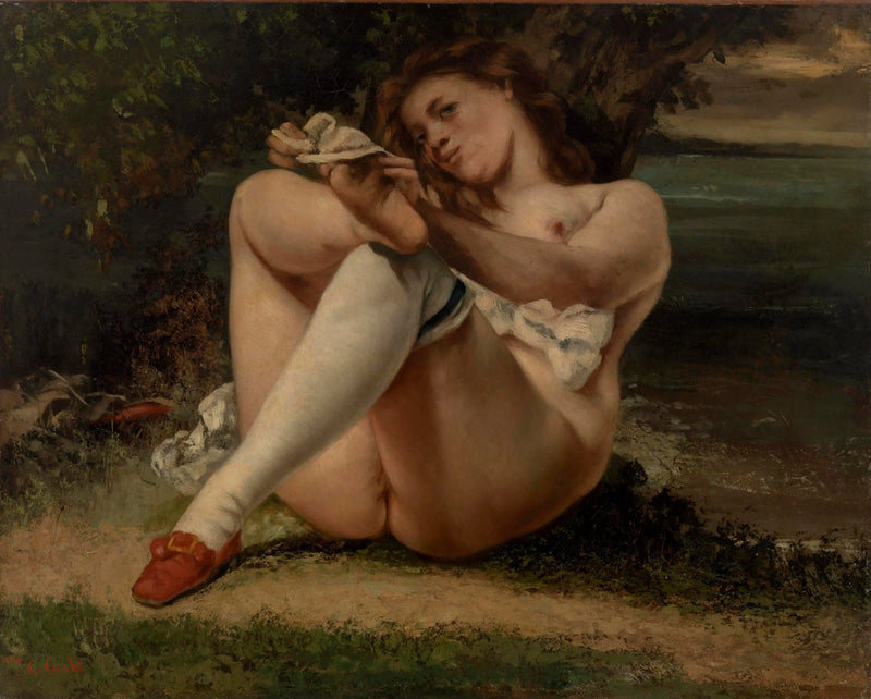 The Woman in White Stockings - Gustave Courbet