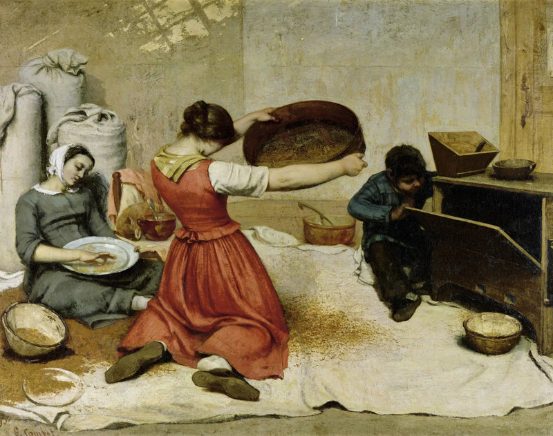 Wheat Sifters - Gustave Courbet