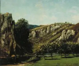 Mountain landscape with fruit trees, Ornans - Gustave Courbet