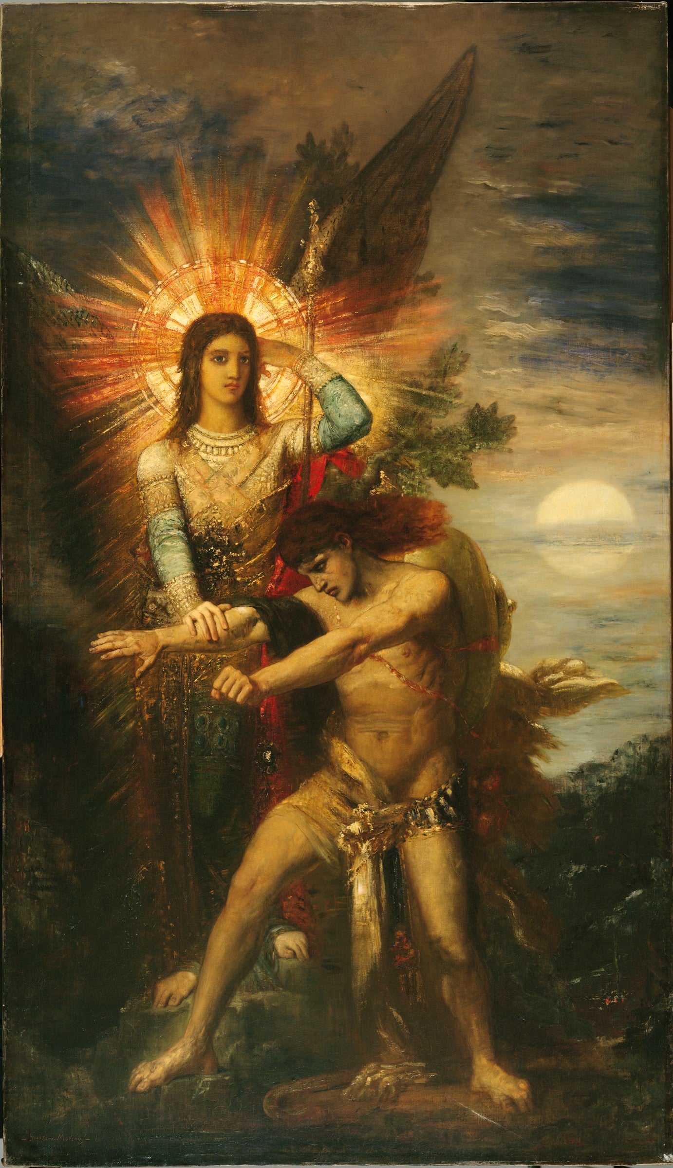Jacob et l'ange - Gustave Moreau