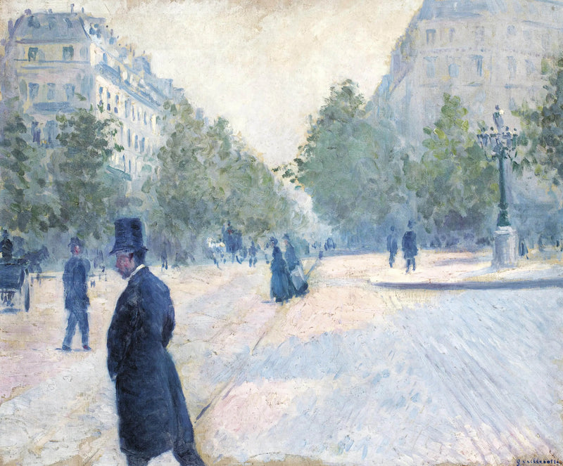 The Place Saint-Augustin, Misty Weather - Gustave Caillebotte