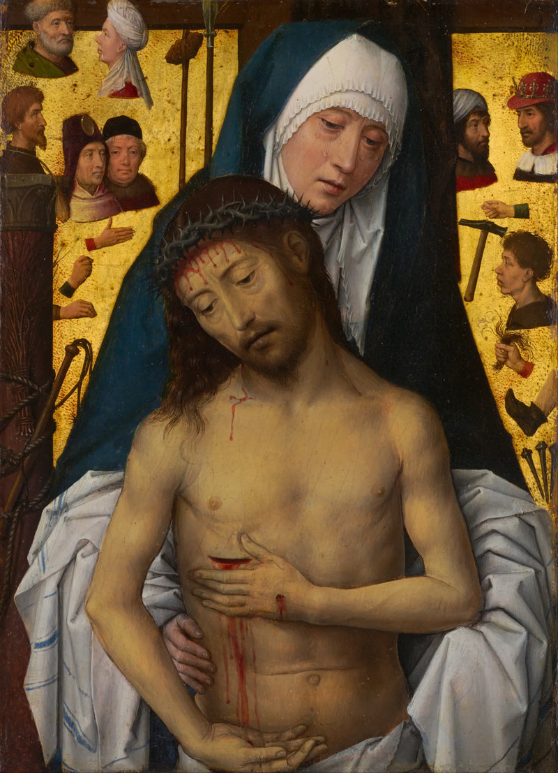 The Man of Sorrows in the arms of the Virgin - Hans Memling