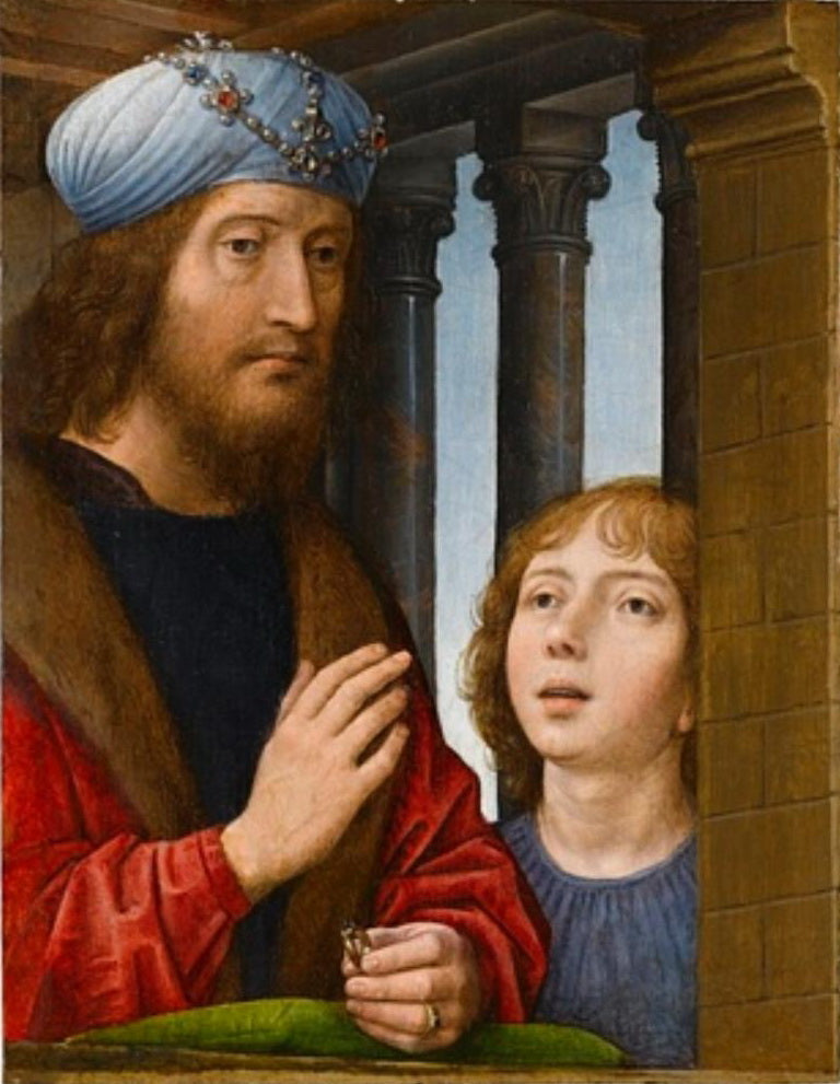Le roi David et un garçon - Hans Memling