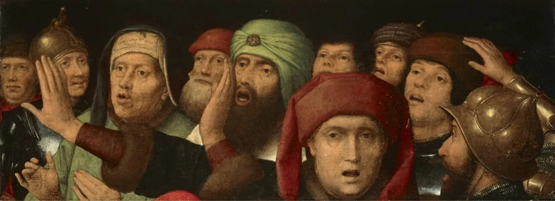 A mocking crowd: fragment of a mockery of Christ - Hans Memling
