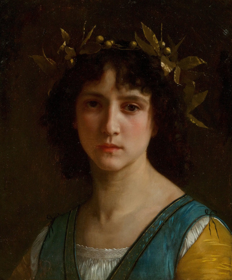 Head of an Italian Woman with a Laurel Crown - Bouguereau