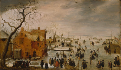 Paysage d'hiver avec de nombreux patineurs - Hendrick Avercamp