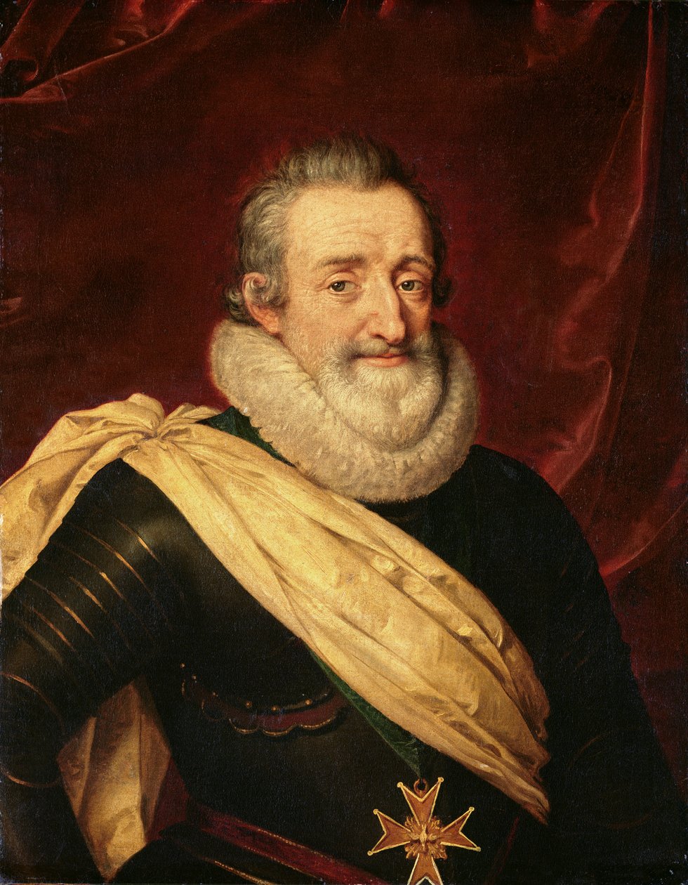 Henri IV wearing the white banner sash and the cross of the Order of the Holy Spirit – Frans Pourbus the Younger