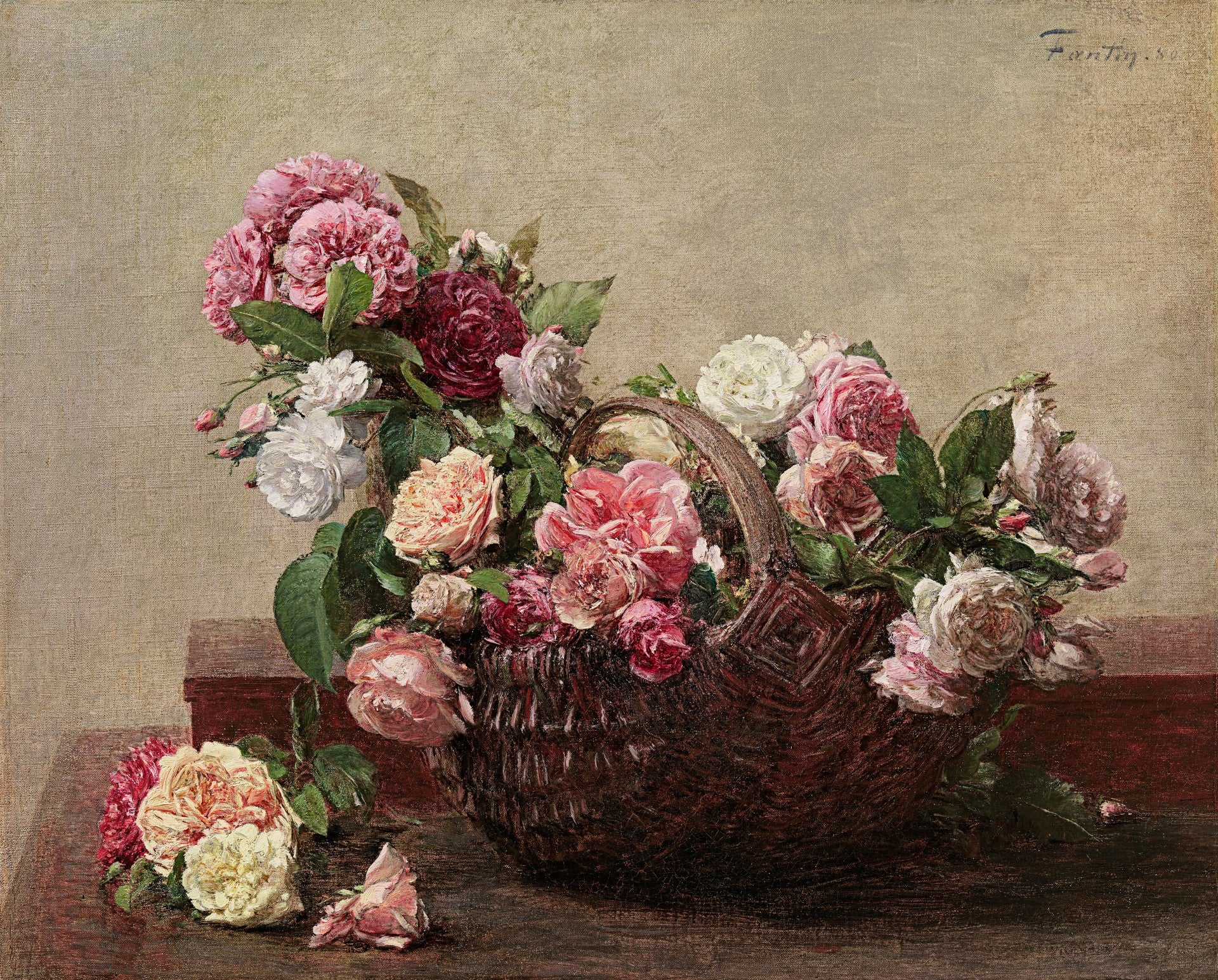 Panier de roses - Henri Fantin-Latour