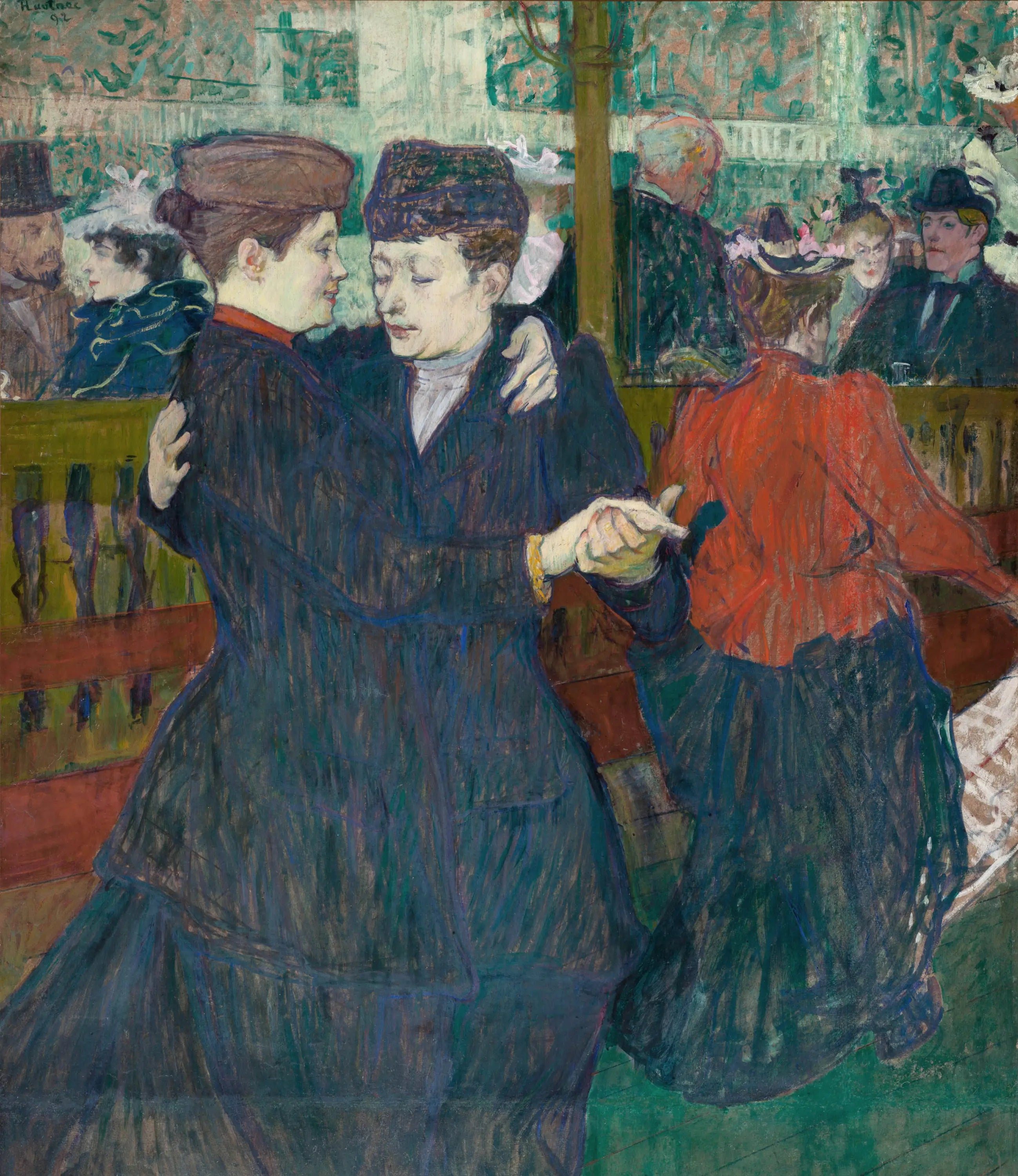 Reproduction du tableau « Deux femmes dansant au Moulin-Rouge - Henri de Toulouse-Lautrec » par Alpha Reproduction en peinture à l’huile