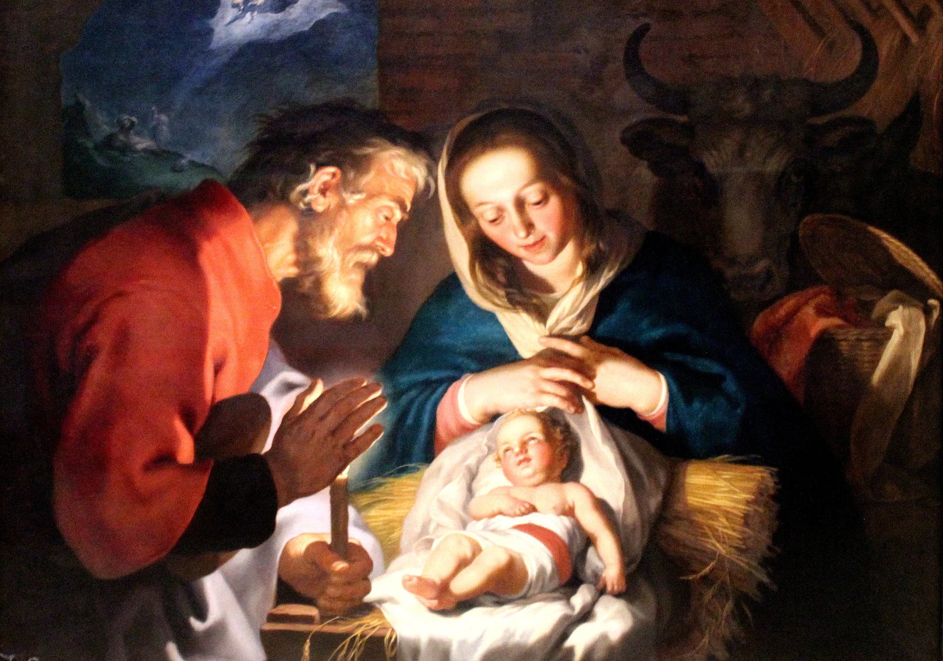 L'adoration de l'Enfant-Jésus par Marie et Joseph - Abraham Bloemaert image 1 tableau peint à l’huile sur toile