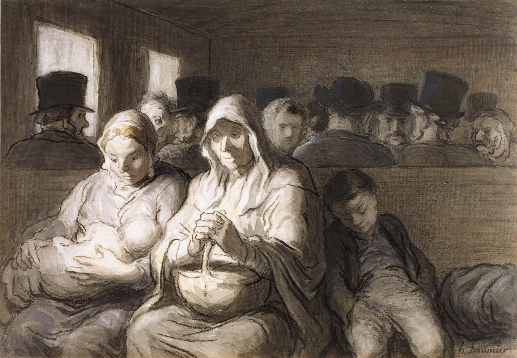 La voiture de troisième classe - Honoré Daumier