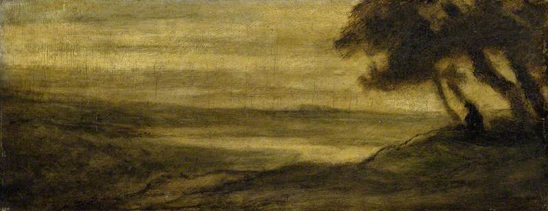 Paysage avec une figure - Honoré Daumier