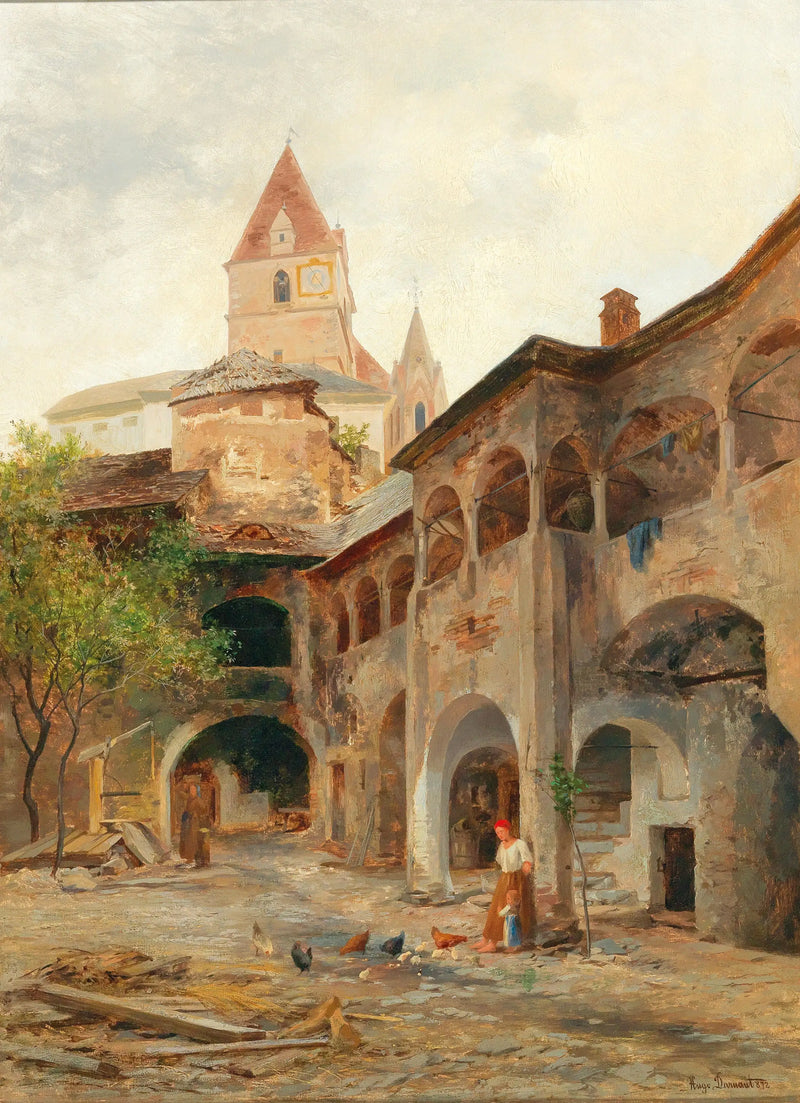 A view of the Theissenhoferhof in Weissenkirchen - Hugo Darnaut