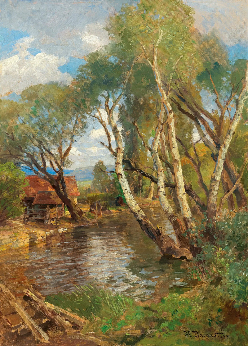 Birch Trees by a Mountain Stream - Hugo Darnaut