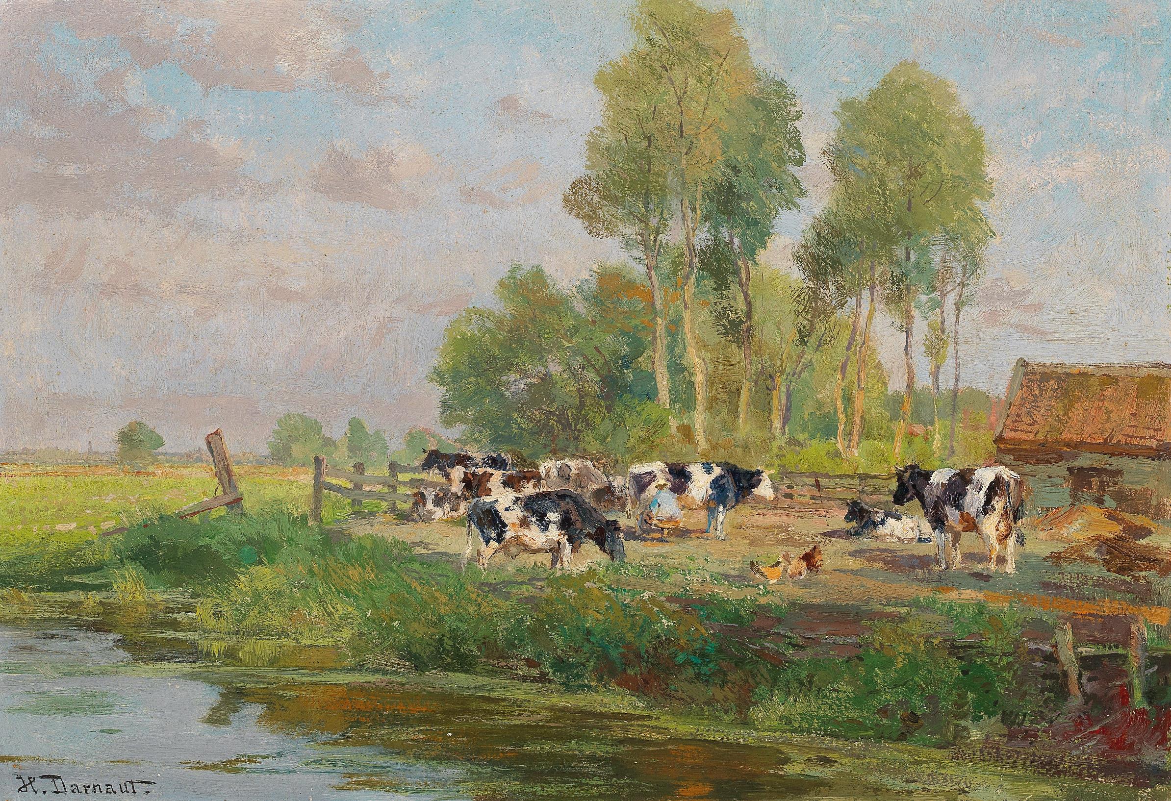 Vaches au pâturage - Hugo Darnaut - Alpha Reproduction