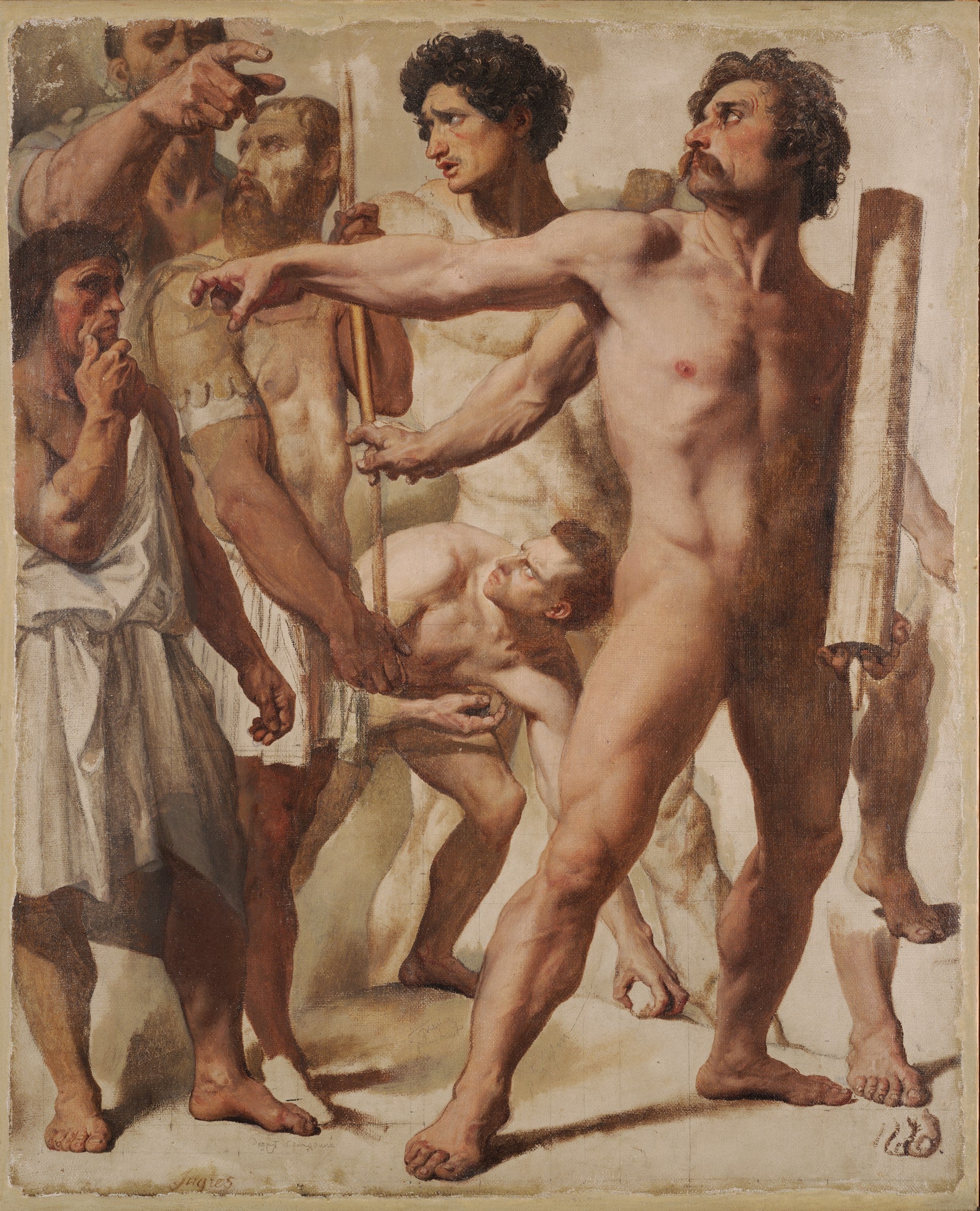 Studies for The Martyrdom of Saint Symphorien (Lictors, Stone Thrower, and Spectator) - Jean-Auguste-Dominique Ingres