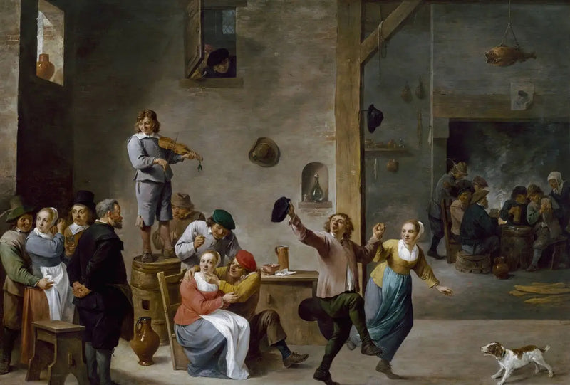 Interior of an Inn with Dancing Peasants - David Teniers the Younger