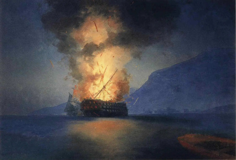 Ship Exploding - Ivan Aivazovsky