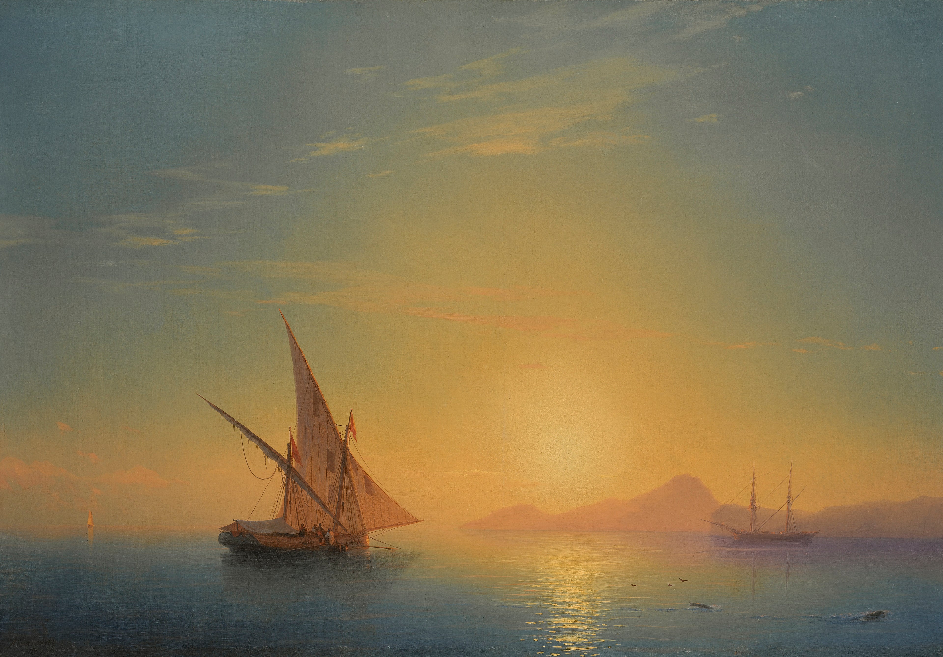 L'île d'Ischia au coucher du soleil (Coucher de soleil sur Ischia) - Ivan Aïvazovski