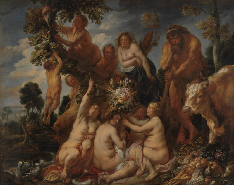 Achélous vaincu par Hercule. L'origine de la corne d'abondance. (Allégorie de la fécondité) - Jacob Jordaens