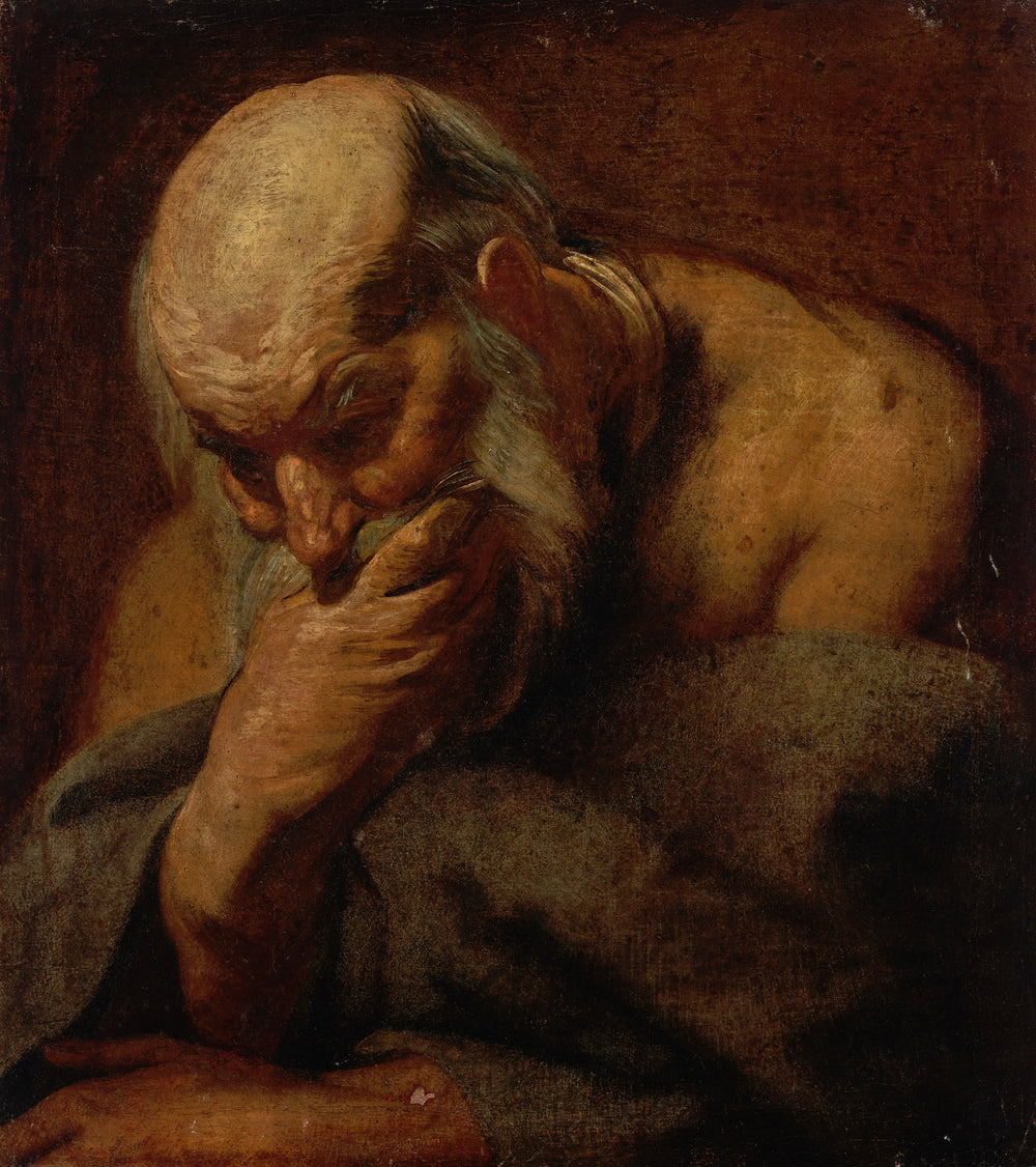 Étude de la tête d'un homme barbu, peut-être un apôtre. - Jacob Jordaens