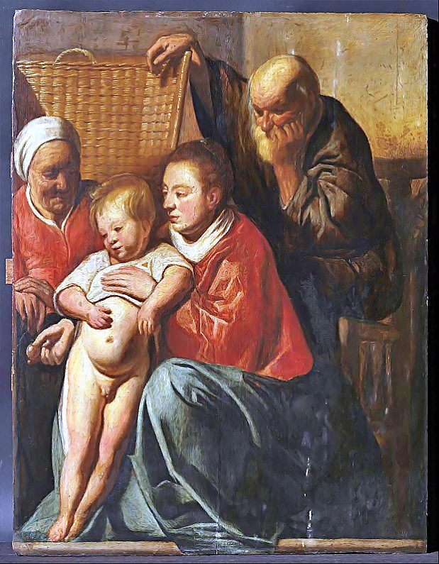 La Sainte Famille - Jacob Jordaens reproduction peinture a l'huile