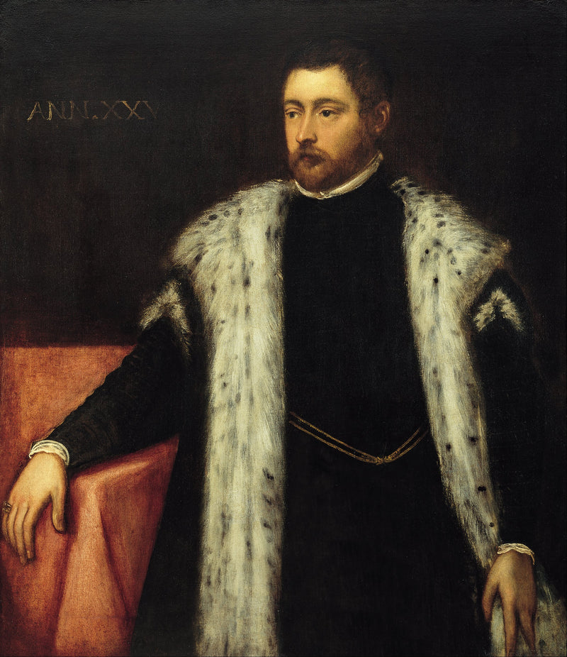 Young man of twenty-five years with a fur-lined coat - Jacopo Tintoretto