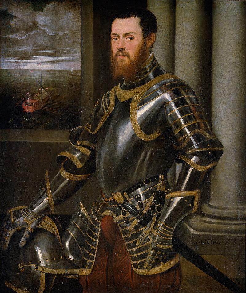Portrait of Sigismond Auguste with a Royal Galley - Jacopo Tintoretto