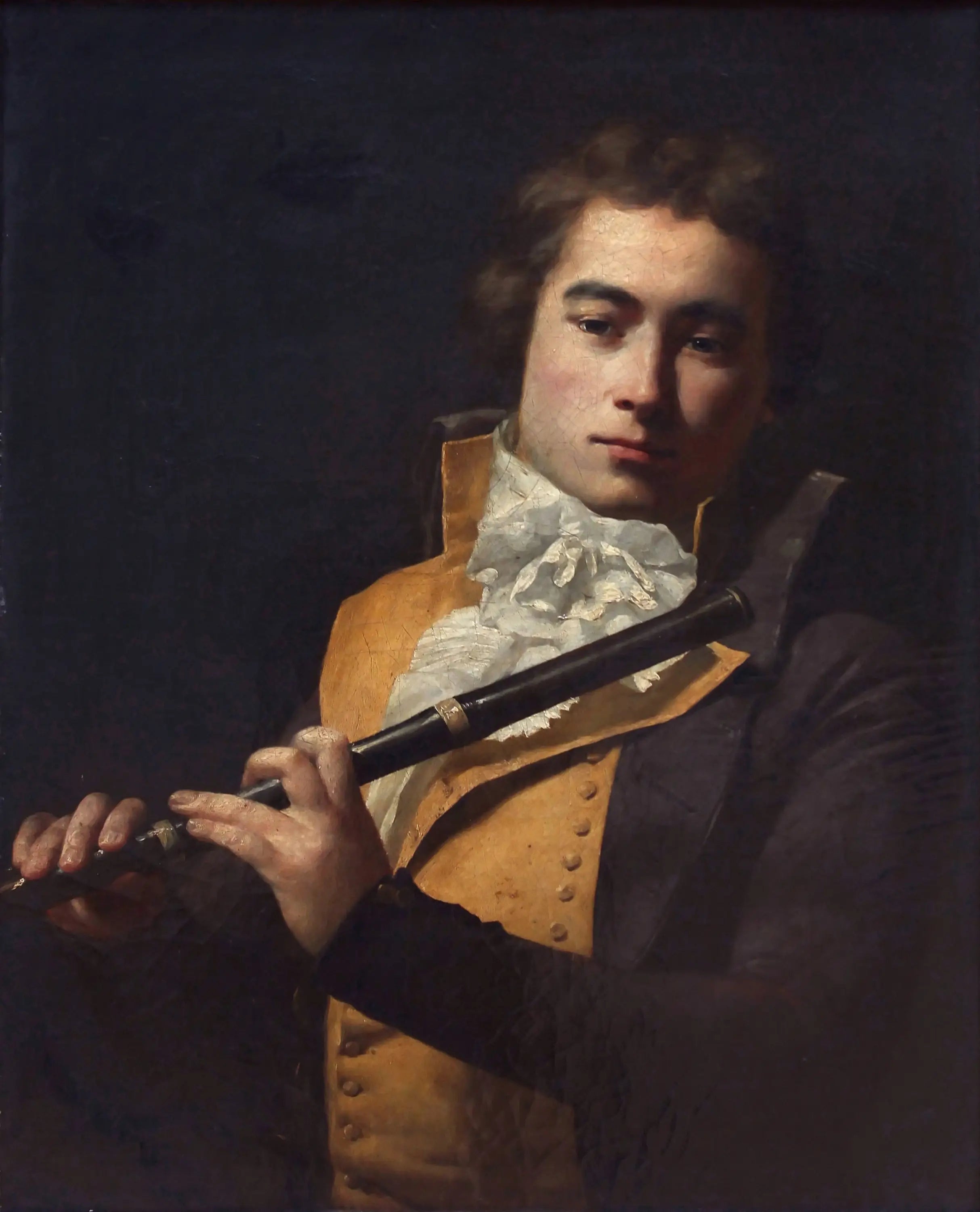 Reproduction du tableau « Portrait du flûtiste François Devienne - Jacques-Louis David » par Alpha Reproduction en peinture à l’huile