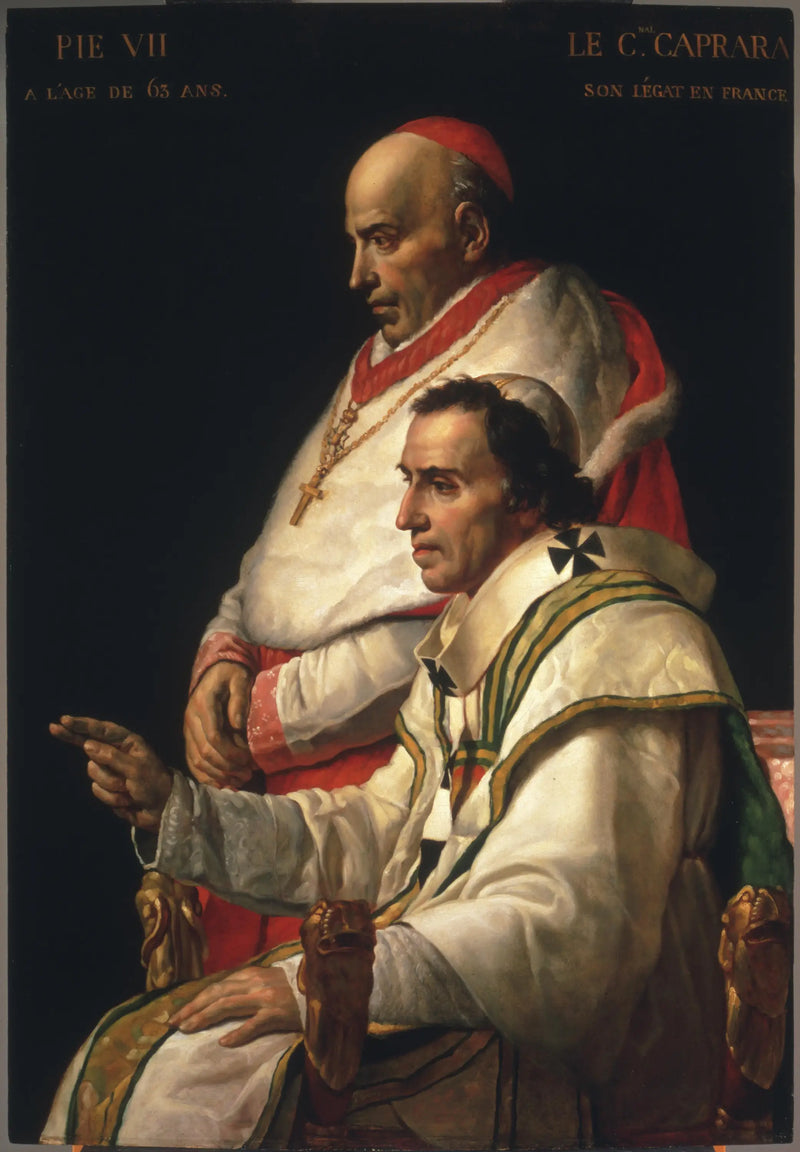 Portrait of Pope Pius VII and Cardinal Caprara - Jacques-Louis David