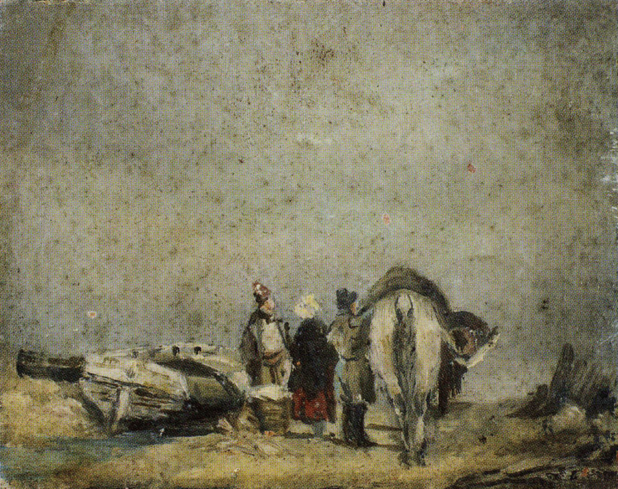 Fishermen with Horse and Beached Boat - James Ensor