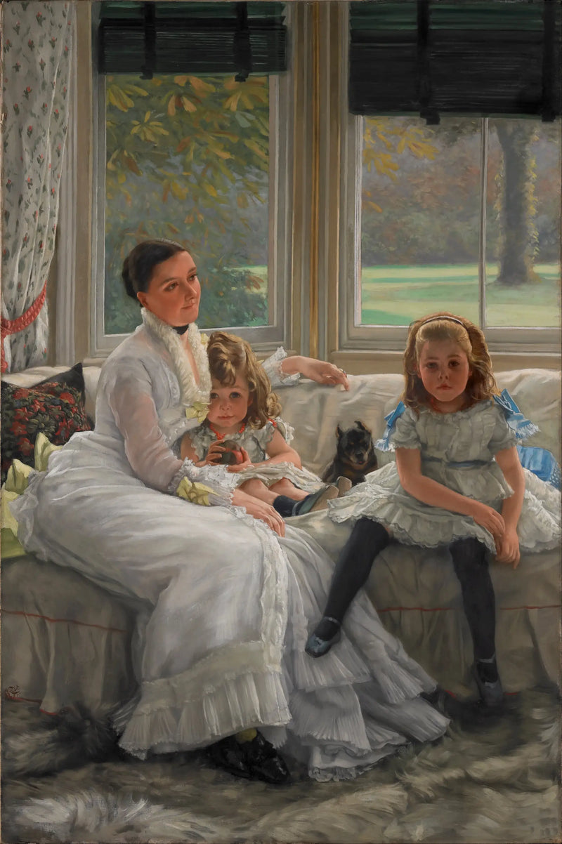 Portrait of Mrs. Catherine Smith Gill and two of her children - James Tissot