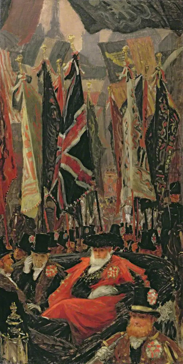 A civic procession descending Ludgate Hill, London - James Tissot