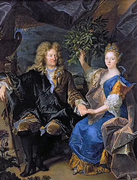 Portrait of Count Jan Andrzej Morsztyn and his daughter Isabelle Catherine - Hyacinthe Rigaud