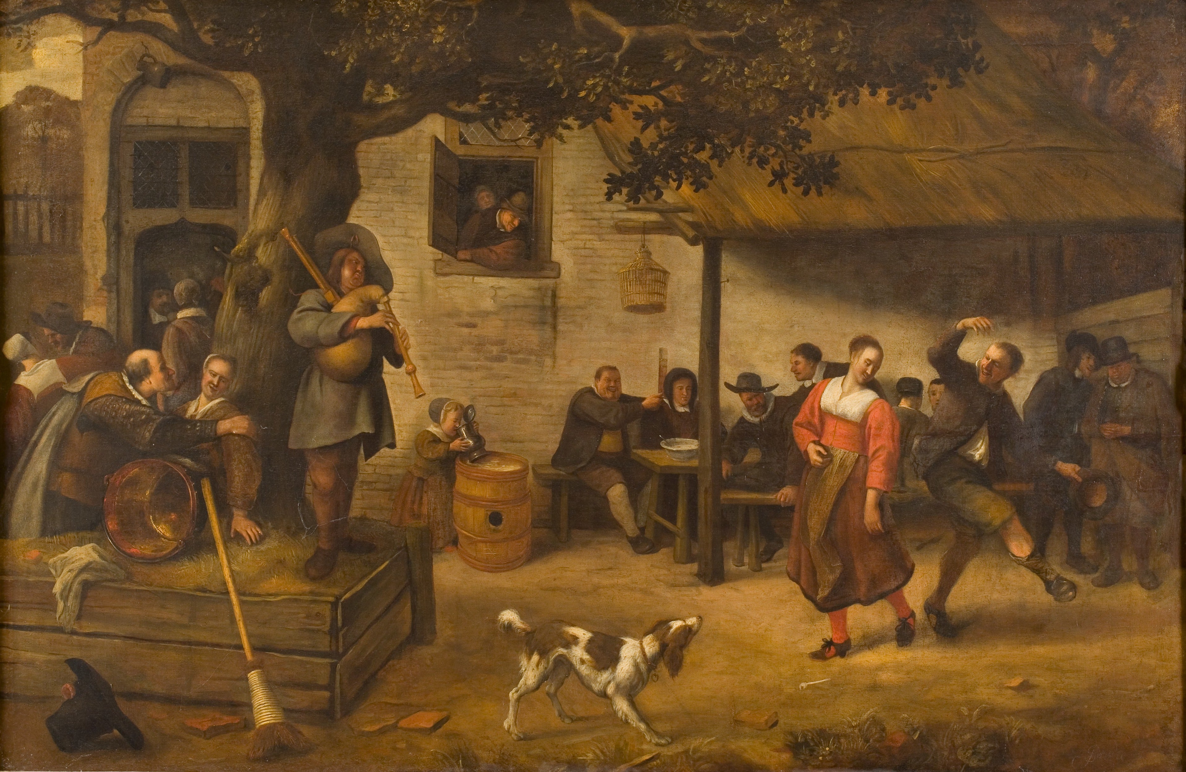 Joyeux groupe devant une auberge - Jan Steen
