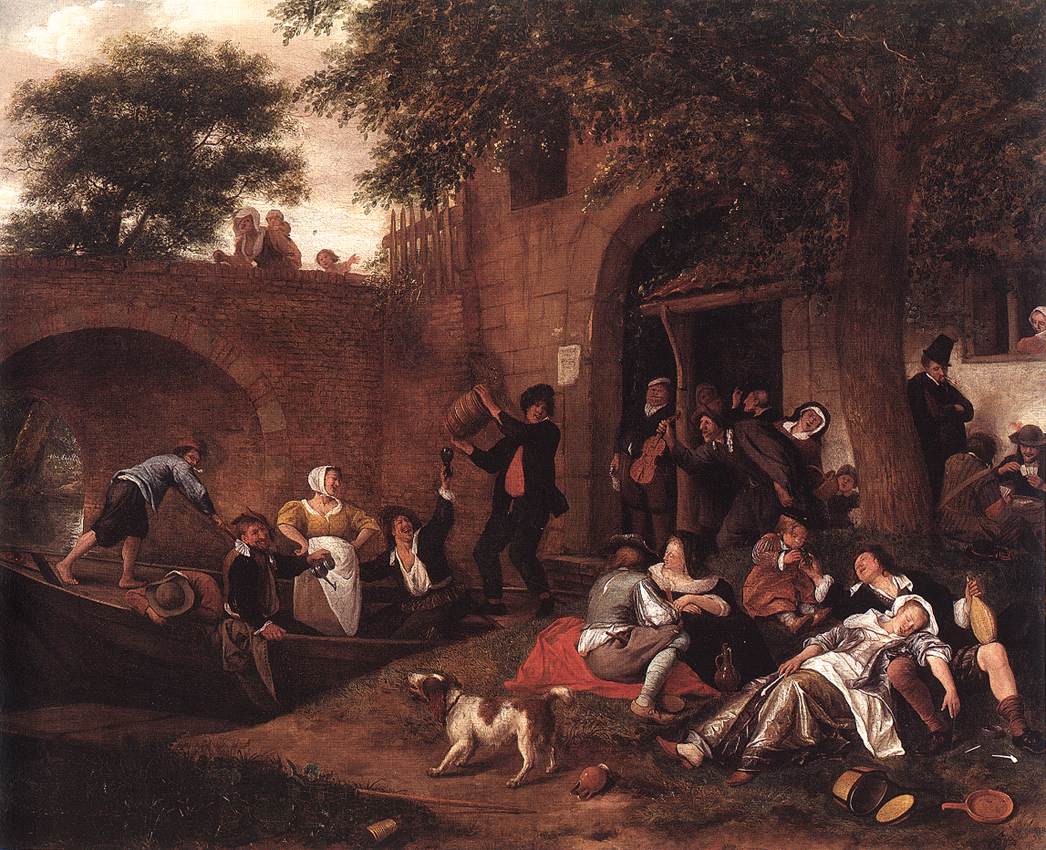 En quittant la taverne - Jan Steen