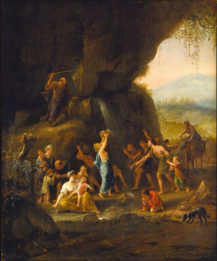 Moïse faisant jaillir l'eau du rocher - Jan Steen