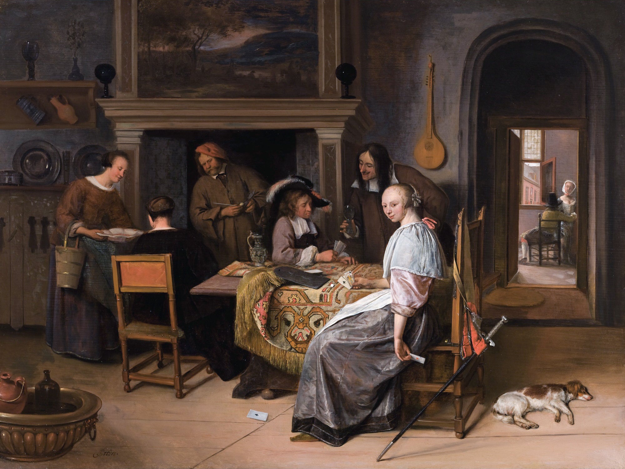 Les joueurs de cartes dans un intérieur - Jan Steen