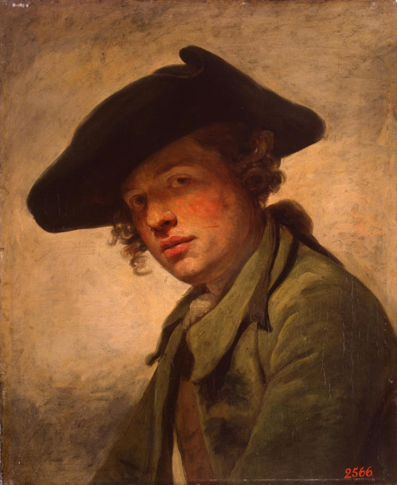 Portrait of a Young Man with a Hat - Jean-Baptiste Greuze