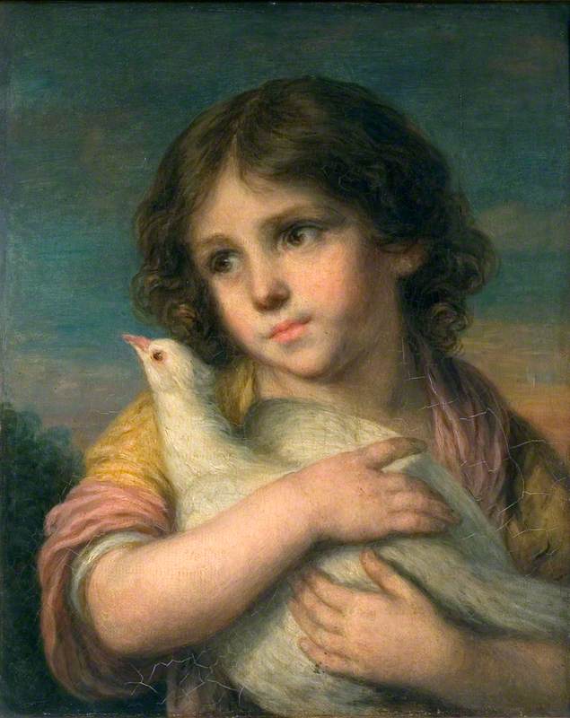 Innocence: A girl with a dove - Jean-Baptiste Greuze