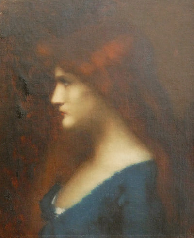 Jeune fille à la robe bleue - Jean-Jacques Henner