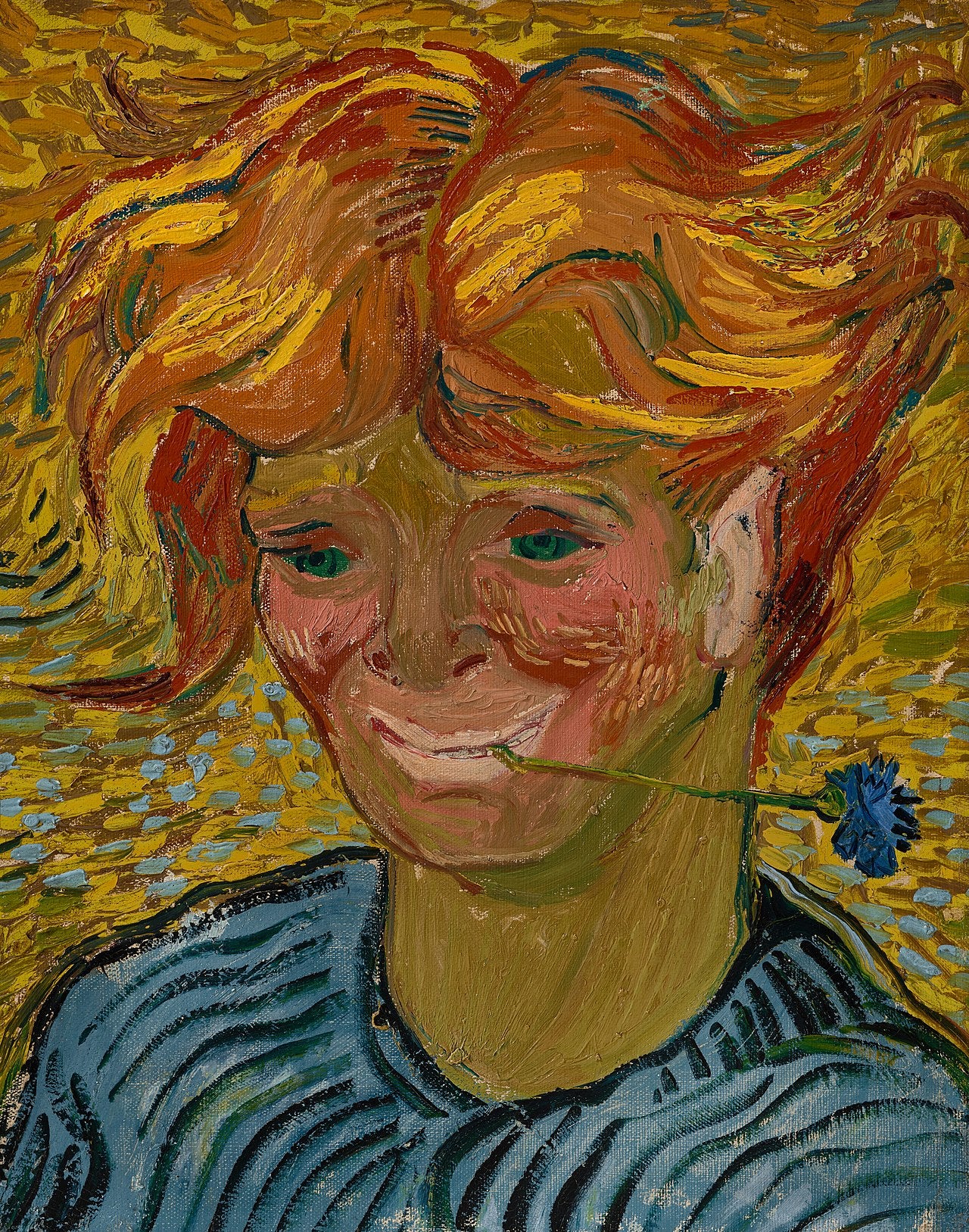 Young Man with a Cornflower - Vincent van Gogh