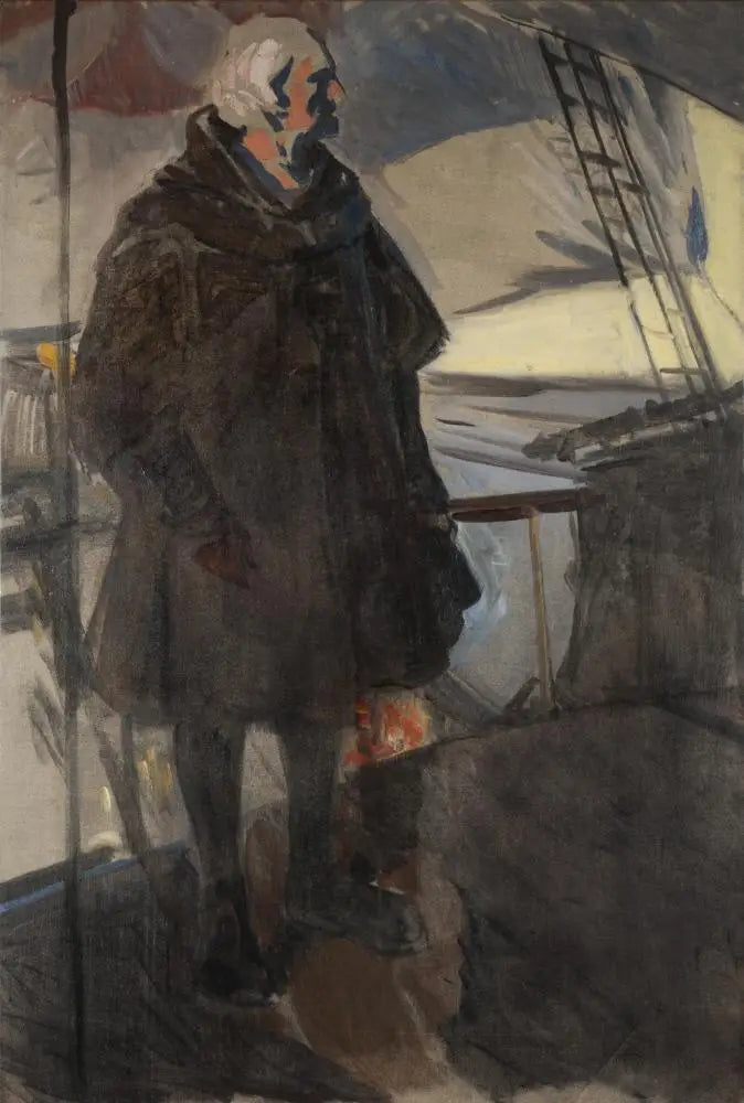 Columbus Leaving Palos (profile to the right, facing the stern) - Joaquín Sorolla